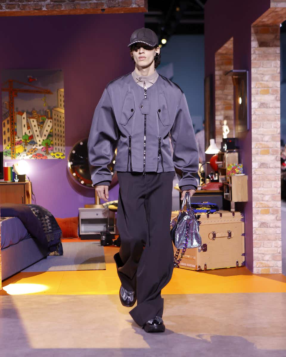 Louis Vuitton Monogram Spray Motif Workwear Grey Shirt