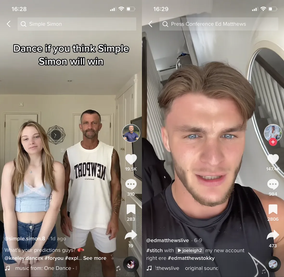 Simple Simon V Ed Matthews British Tiktok S Fight Of The The Face Simple Simon V Ed Matthews British Tiktok S Fight Of The The Face
