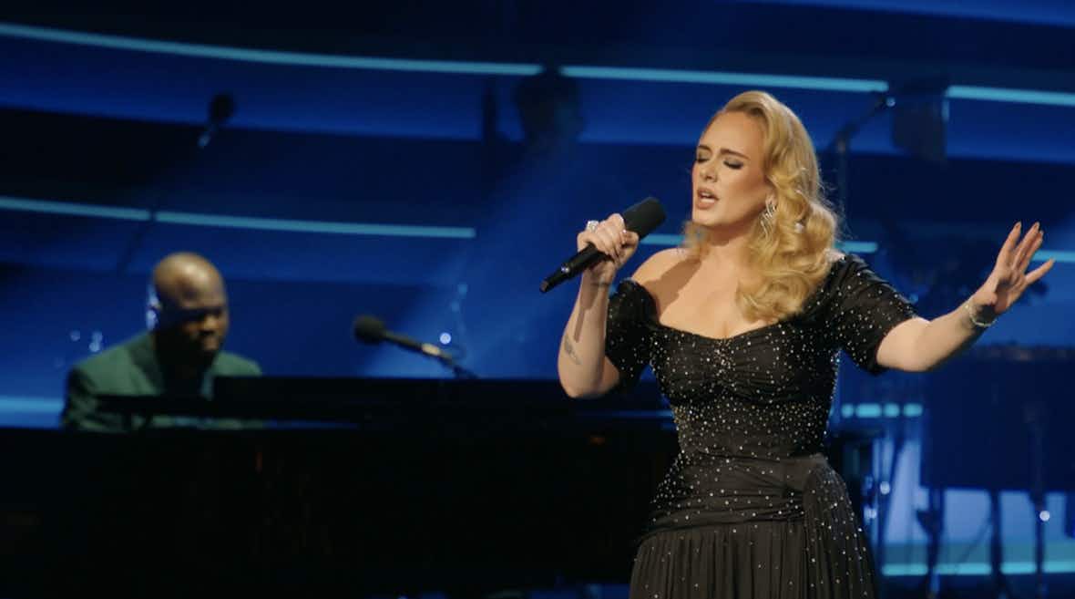 Adele performing for An Audience With Adele on ITV