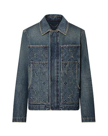 LOUIS VUITTON Monogram Denim Workwear Jacket Oil. Size 46